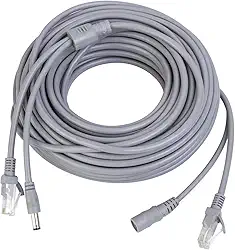 Cabo Ethernet de 10 m/10 m Cat5e Rede LAN/Cabo de extensão de energia para câmeras de segurança CCTV