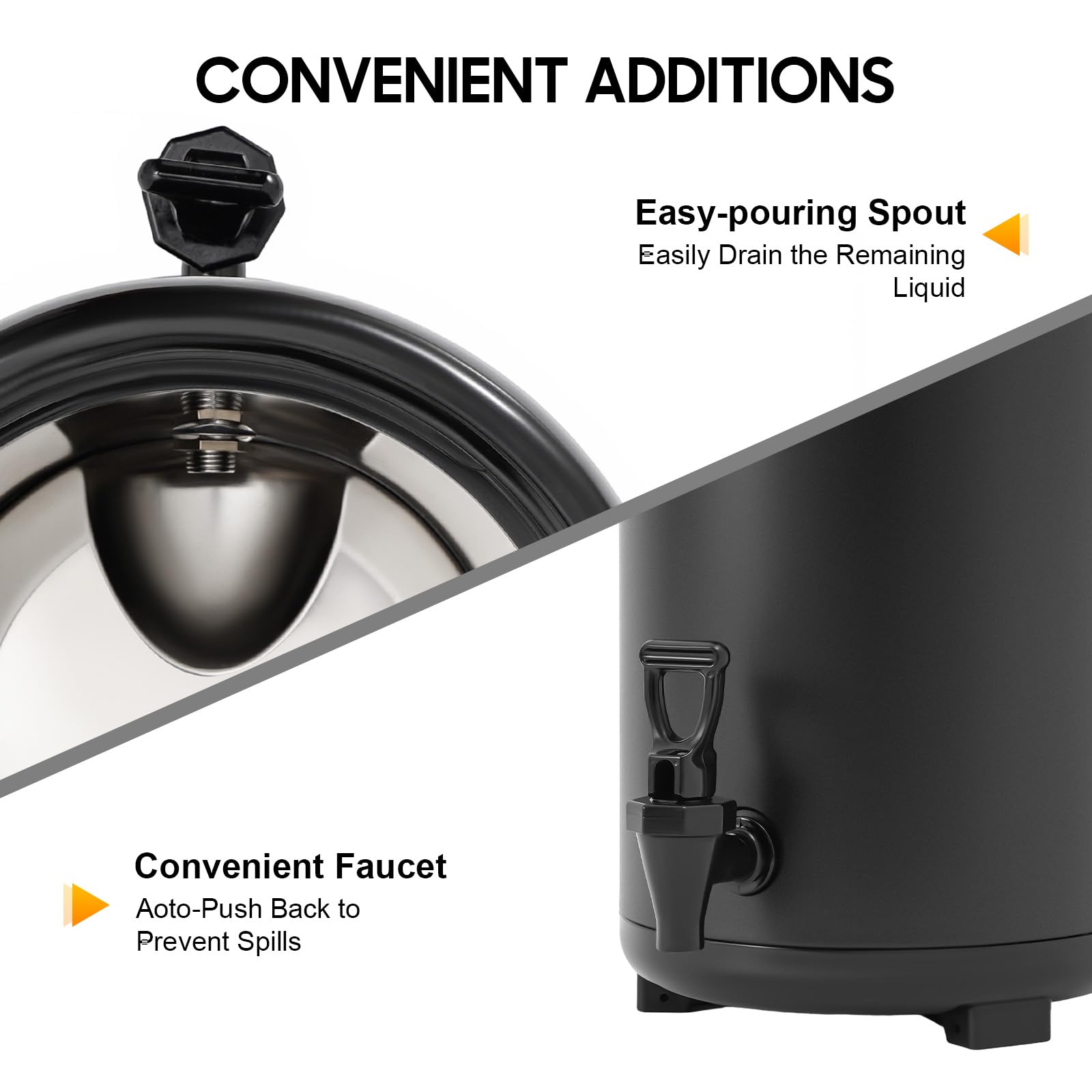 Distributeur De Boissons Isotherme 10L Fontaine À Boissons Chaudes Froides, Distributeur Jus Café Thé Acier Inoxydable Noir, Conservation 4-8H Avec Robinet Récipient Isotherme Pour Boissons