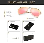 SUNGAIT Women's Lightweight Oversized Aviator Sunglasses - Mirrored Polarized Lens