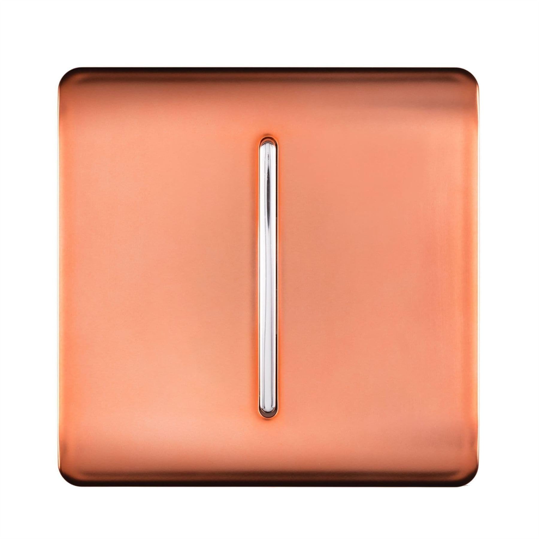 Trendi Switch Fan Isolator 10A Triple Pole Chrome Rocker Switch in Copper