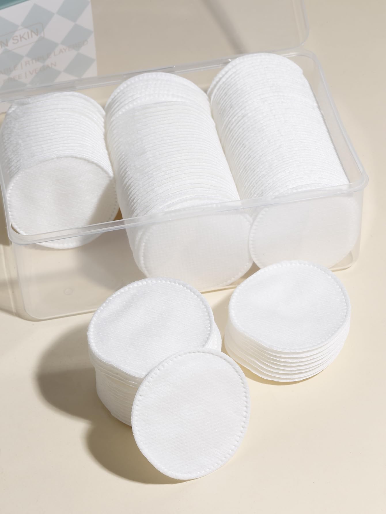 120pcs Disposable Cotton Rounds, Hypoallergenic, Round Makeup Remover Pads, 6 * 6cm, for Facial Care, Makeup, Skincare, Home Or Travel, Cotton Pads, Cotton Pads for face, Makeup Remover Pads — view 5