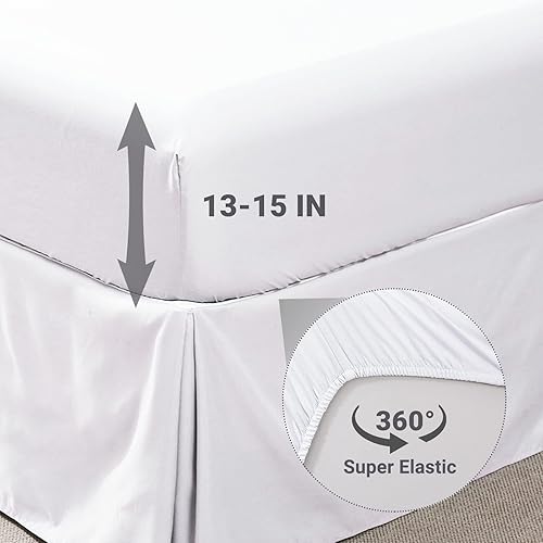 Miniatura 8 de JOLLYVOGUE Juego de edredón tamaño King de 7 piezas, juego de edredón blanco en una bolsa para dormitorio, juegos de ropa de cama con edredón,