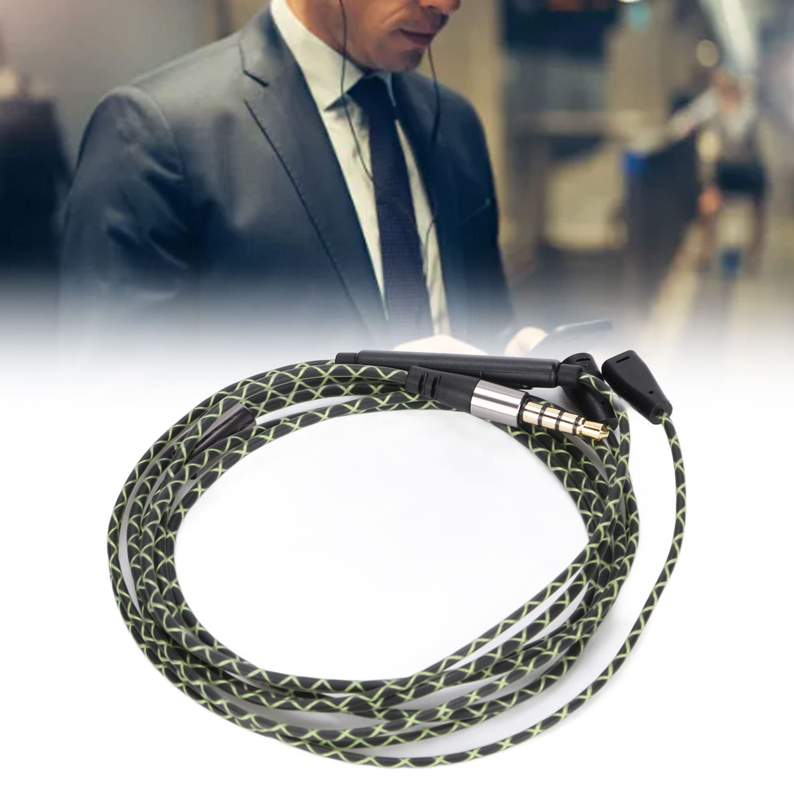 3.5mm Headphone Audio Cable with Volume Control Microphone for Sennheiser IE8 IE80 IE8i