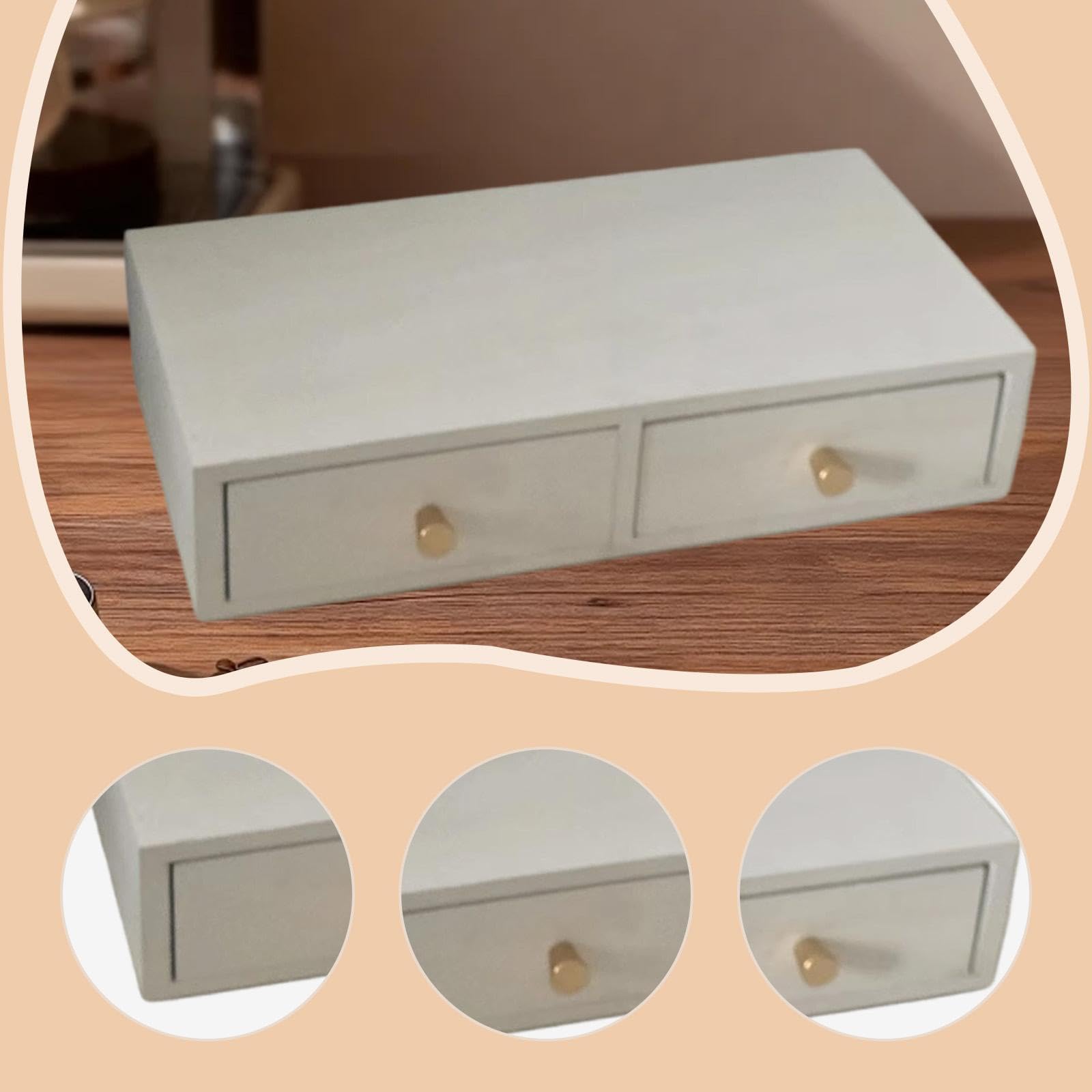 Kaffeezubehör Holz Kaffeekapselhalter Schubladenständer Tischregal Aufbewahrungsbox mit Stabilem Holz Und Bequemer Nutzung für Büro Küche Café Dekorat, Weiß