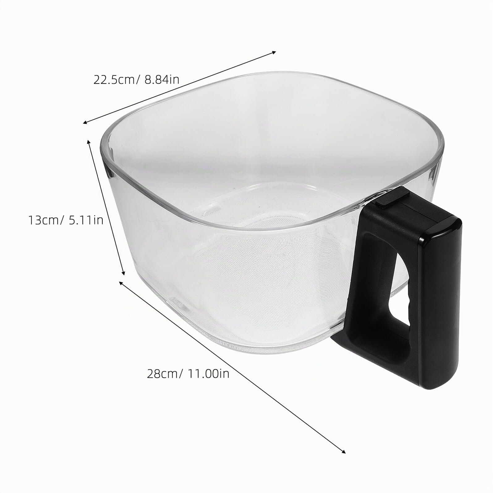 Recipiente Interior de Vidrio Repuesto Cocina Visible, y Fácil Mantenimiento, para Freidora de Aire 4,5 L para Cajón, Kitchen
