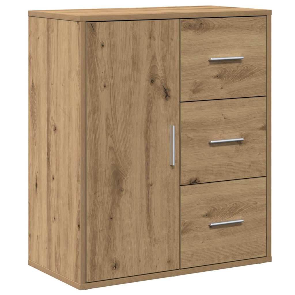 Credenza in rovere Artisan, 60 x 31 x 70 cm, comò con 3 cassetti