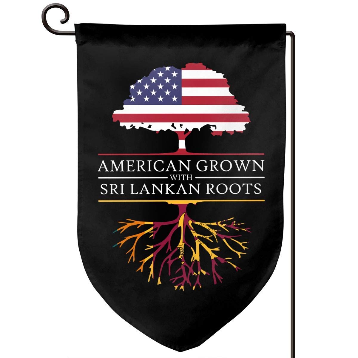 Jeewly Outdoor Flags American Grown with Sri Lankan Roots Garden Flags Durable Outdoor House Banners for Patio Lawn Home Outdoor Decor 12.5x18In