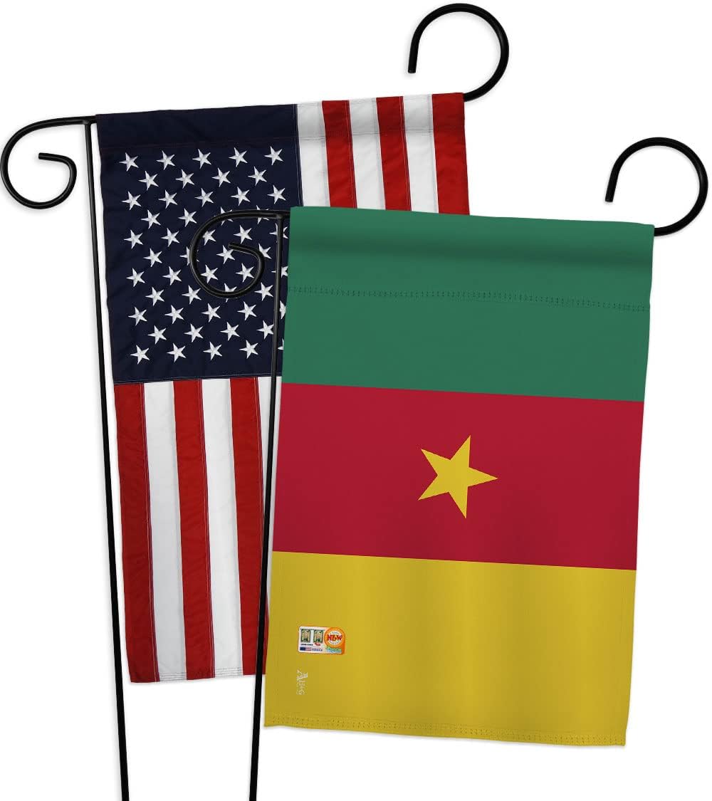 Cameroon Garden Flags 2pcs Pack Regional Nationality Nation International World Country Particular Area Small Decorative Gift Yard House Banner Double-Sided Made In USA 13 X 18.5