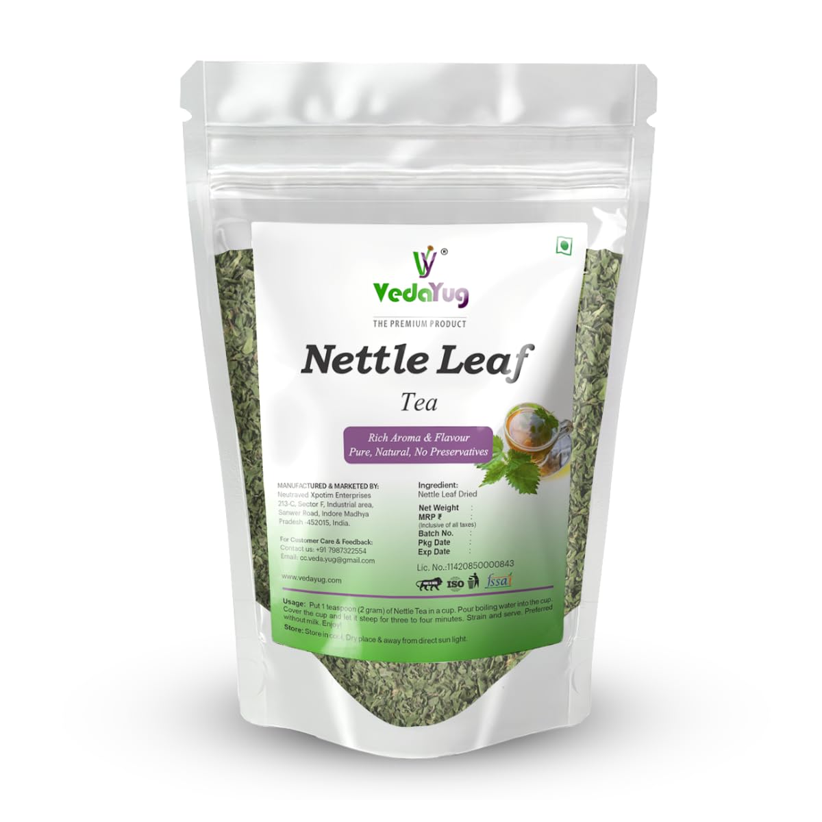 VY VedaYug Nettle Leaf 100 Gram, Stinging Health Supporting Herb Tea, Collect From Himalayan Belt | Best Herbal Tea - 100 Gram