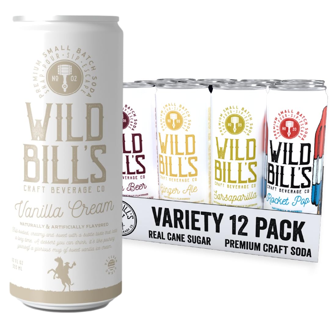 Amazon.com : Wild Bill's 12 Flavor Craft Soda Soft Drinks Variety Pack ...
