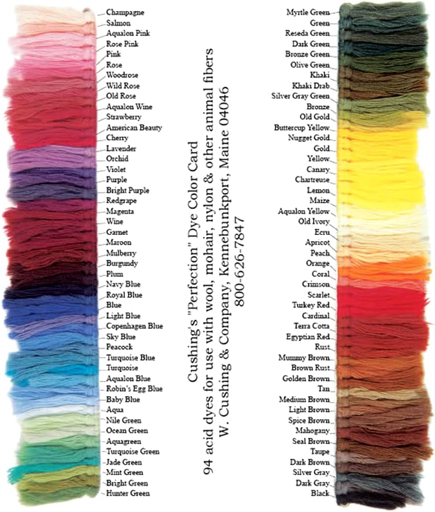 1/3 Ounce - Coral Feather/Wool/Nylon/Silk/Mohair Animal Fiber Cushing Perfection Acid Dyes | Moonlight Feather
