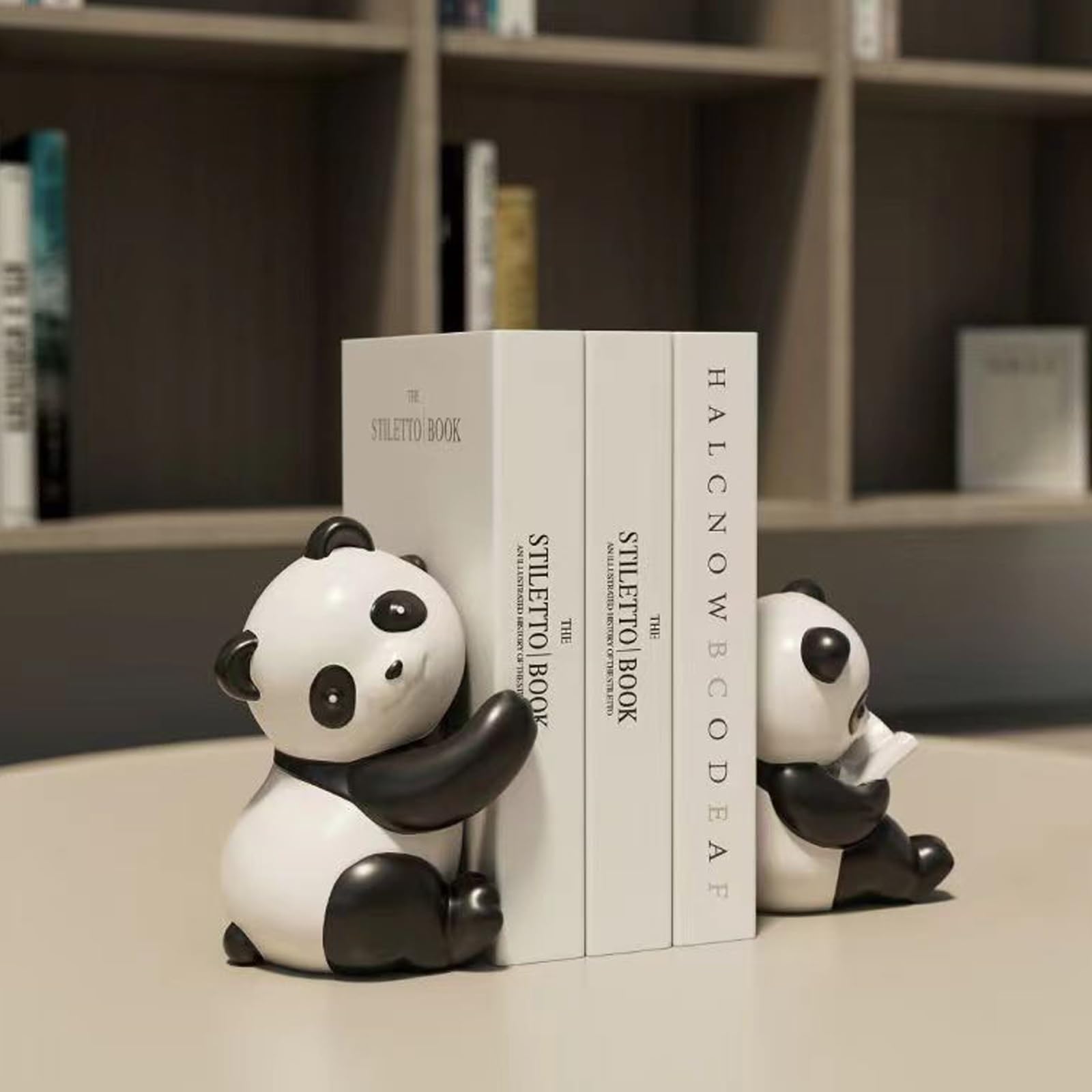 Amazon.com: Whbbbj 2PCS Reading Panda Bookends, Classic Resin