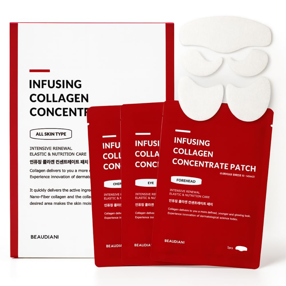 BEAUDIANI hydrating Collagen Patch for eyes, Cheeks, Forehead, Soluble collagen film for face, Dissolving wrinkle patches, SkinCare, Korean facial mask