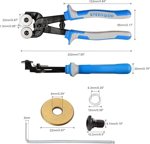Miniatura 14 de SPEEDWOX 8 Inches Glass Tile Nippers Mosaic Tools, Wheeled Mosaic Glass and Tile Nippers, Glass Mosaic Cutter Kit, Mosaic Tools Set with Replacement