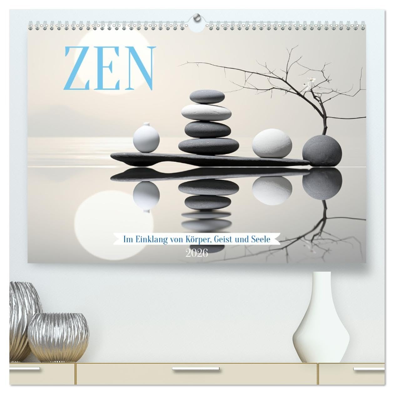 Zen (hochwertiger Premium Wandkalender 2026 DIN A2 quer), Kunstdruck in Hochglanz: Harmonische Zen-Bilder für Geist und Seele - KI generiert (CALVENDO Gesundheit)