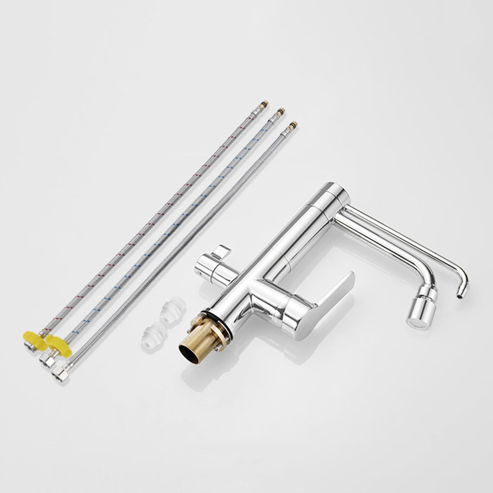 3 Voies pour évier de Cuisine Filtre à Eau Potable Tap Chaud et Eau Froide avec 2 Modes de pulvérisation chromés