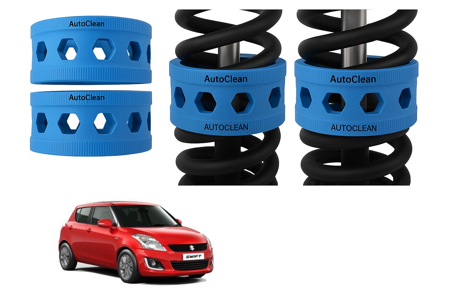 Autoclean Front Coil Spring Buffer Kit for Swift (2005-2017) | Size B | Increases Car Height, Shock Absorber & Suspension Stabilizer Cushioner-image-20