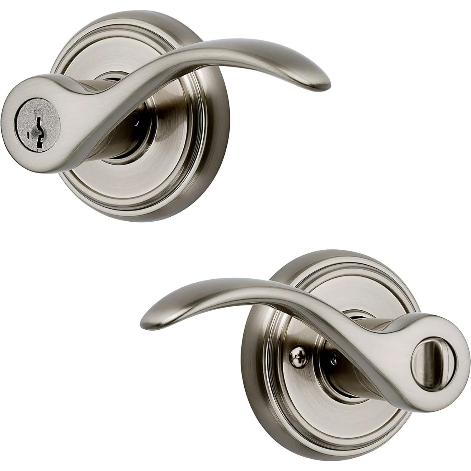 Wajjwi One Color Entry Door Handle, Reversible Lever With Keyed Lock, Featuring Re-Key Technology And For Home