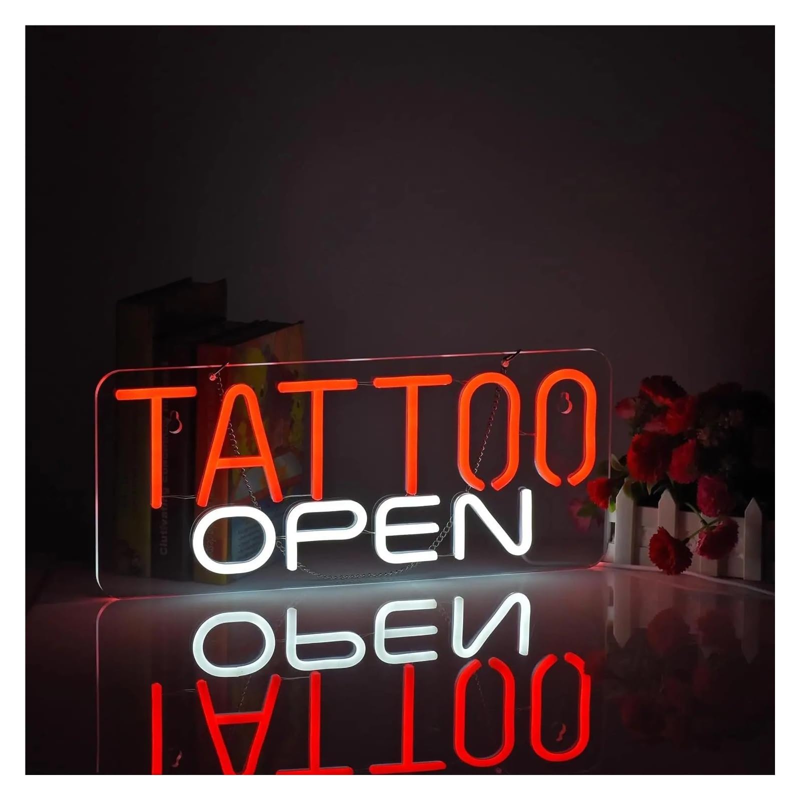 XENITE Luces Art Decoration Christmas Letrero De Neón Tattoo Open Regulable Para Negocios, Estudios, Salones De Belleza, Comerciales, 40cmx16.5cm
