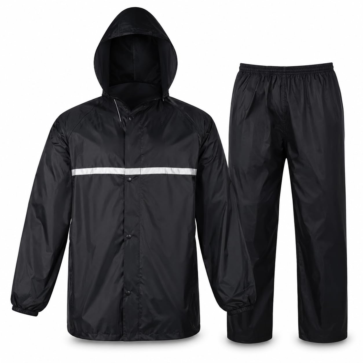 { 2026 Brings 5 Years WARRANTY ) Rain Suit for Men Waterproof Hooded Raincoat & Pant Set for Bike Riding, Travel, Outdoor Work, Reflective Strip, Lightweight Reusable Rain Wear (Free Size)-image-9