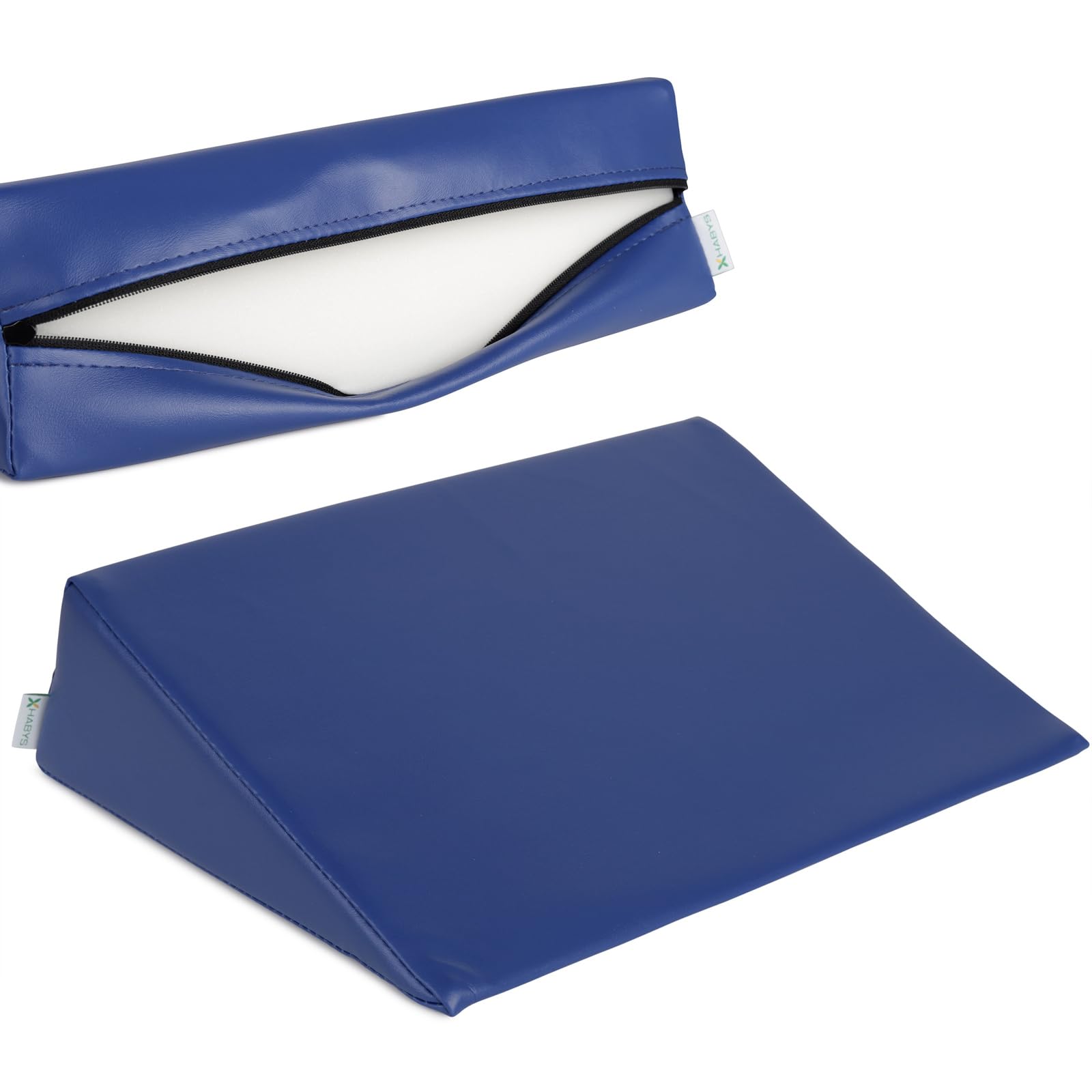 HABYS Lagerungskeil 70/50x20x15 cm | Massagekissen für Gesicht, Rücken & Dekolleté | Vinyl Flex Bezug | Farbe Grau