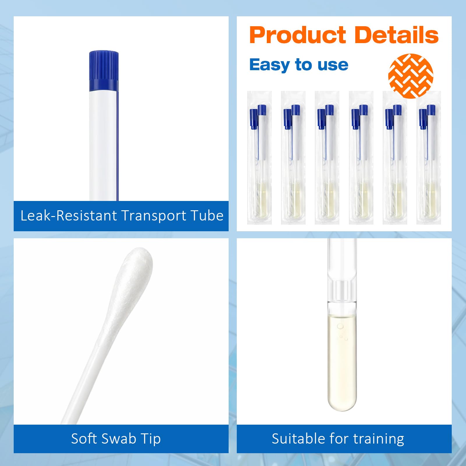 TrelaCo 25 Pcs Transport Swab with Preservation Gel, Plastic Shaft with Rayon Tip for Sample Collection and Recovery — Amazon image 3