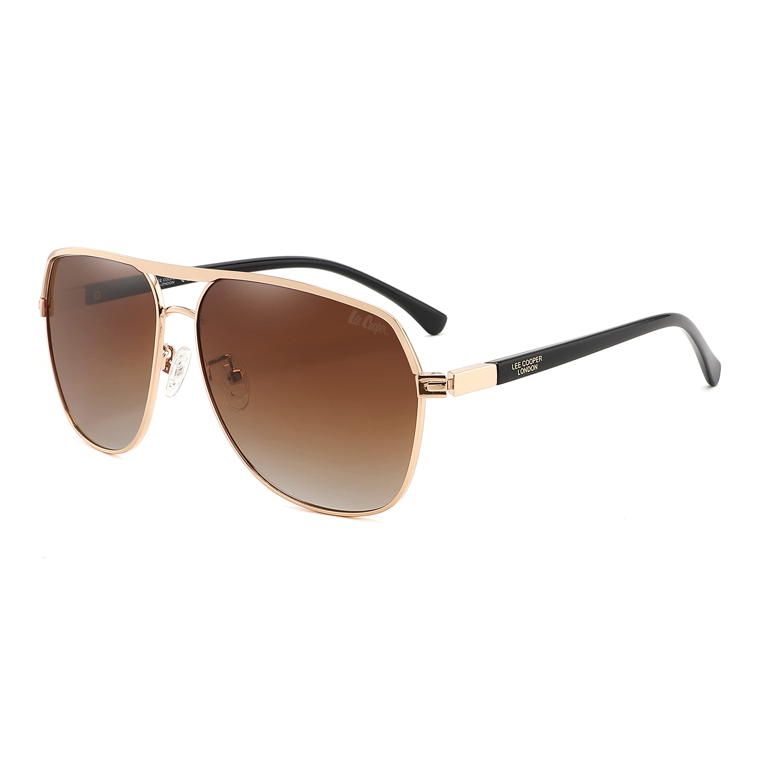 Lee CooperMens Square Polarised Sunglasses Grad Brown Lens (LC1016C02) - One Size