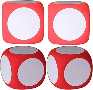Tofficu 4Pcs Party Game Dices Large Foams dice Huge dice Prop Huge Game dice Props Big dice Blank Child