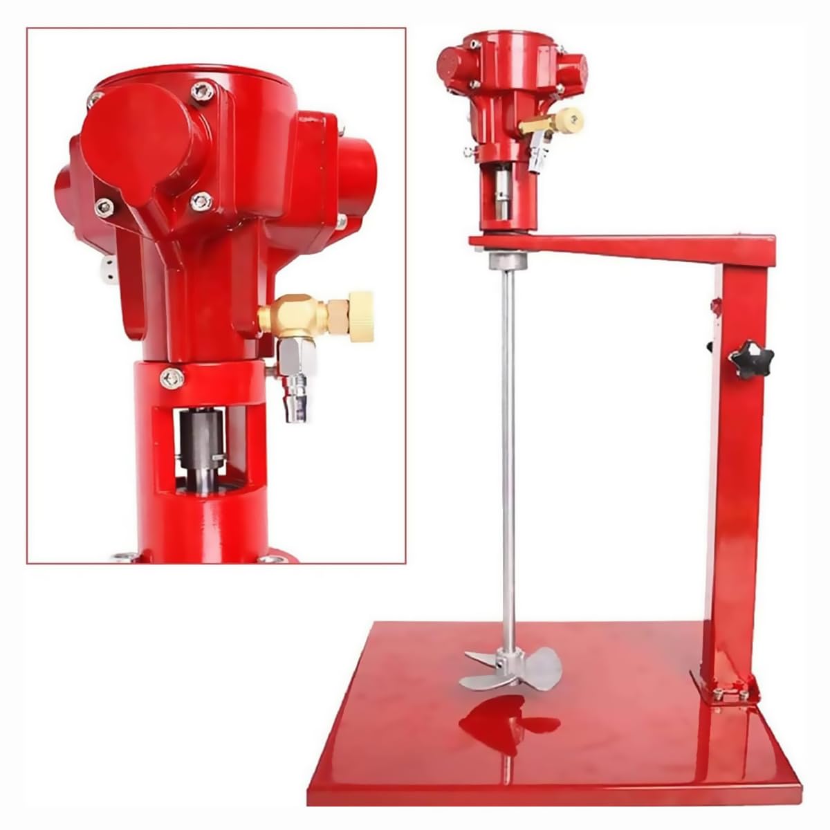 Mezclador neumático de 5 galones/20 l, agitador de pintura de elevación automática, agitador mezclador de pintura neumático, agitador de recubrimiento líquido 2600 r/min, para mezcla de hidrosol de