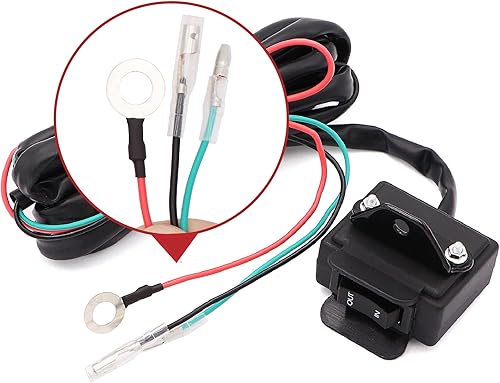 Miniatura 3 de TuoLauthon Interruptor de pulgar basculante de cabrestante de 12 V para ATV UTV con soporte de montaje Kit de línea de control de manillar