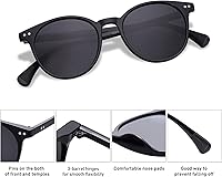 Vista 4 de SOJOS Small Round Classic Polarized Sunglasses for Women Men Vintage Style UV400 Lens MAY SJ2113