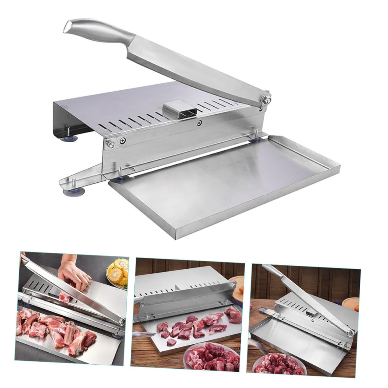 LABRIMP Cuchillo de Carnicero de Acero Inoxidable Plata Mango Ergonómico