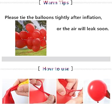 12 inch Red Latex Balloons, 60 pcs Thick Balloons for Party Decorations (12inch Red)