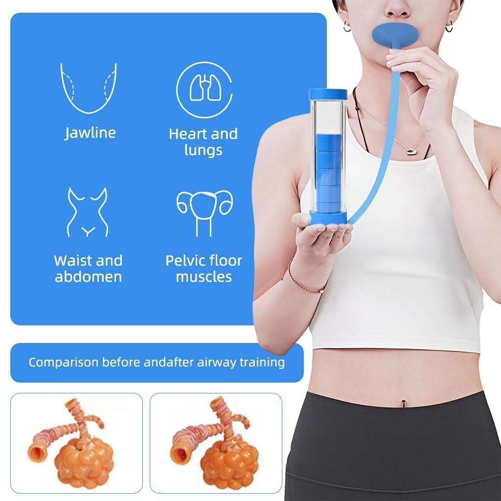 REDITEX Breathing Dumbbell Lung Exerciser β Respiratory Muscle Training Device for Deep Abdominal Breathing, Lung Capacity Improvement & Pulmonary Fitness | Portable & Washable Breathing Exercise Tool (Pack-1) 2