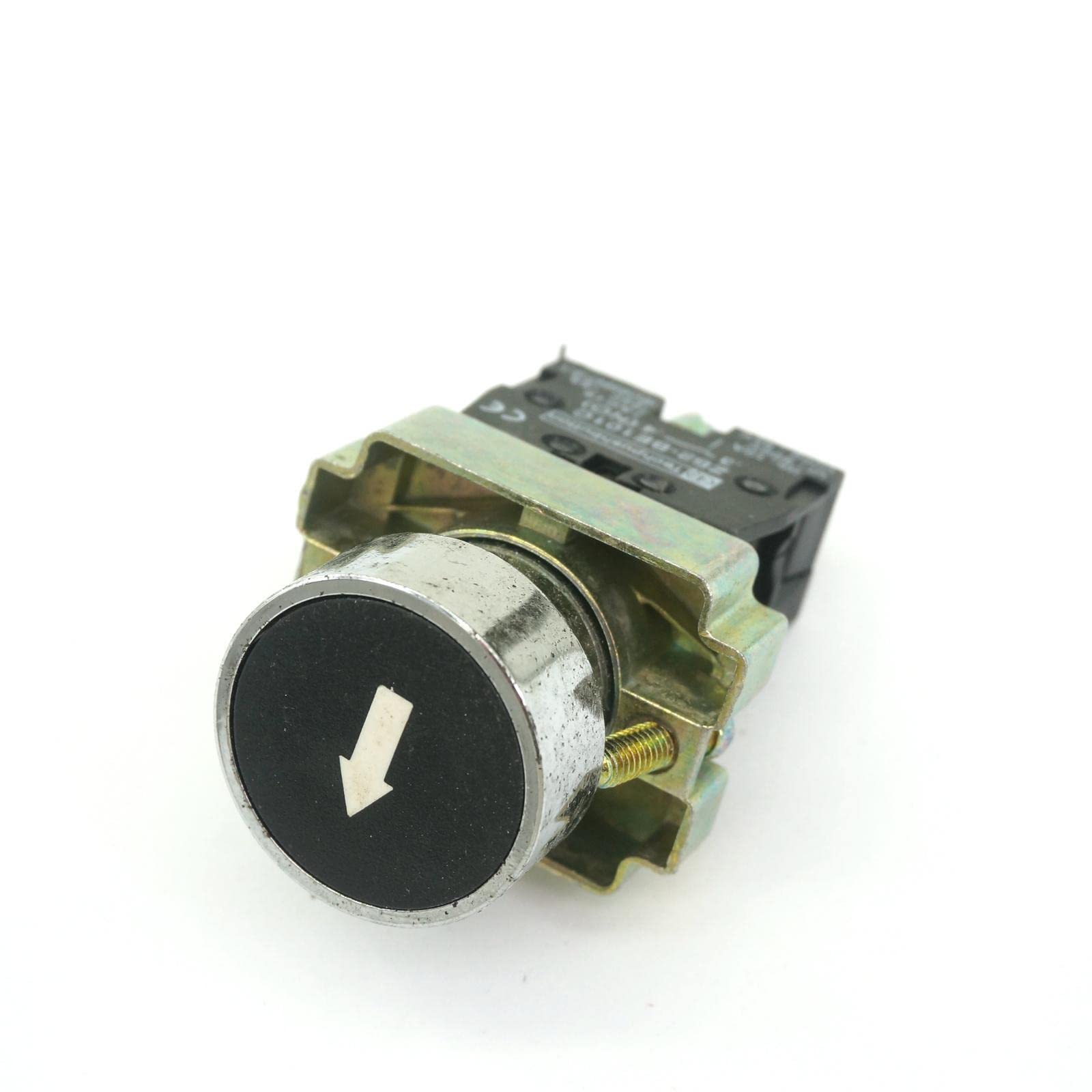 Bouton poussoir momentané flèche 22mm 1 NO commutateur rond XB2BA3351C