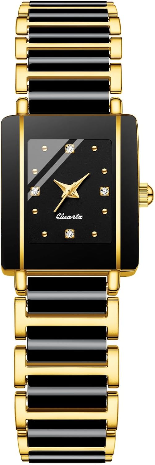 BESTKANG Vintage Square Ceramic Ladies Quartz Watch with