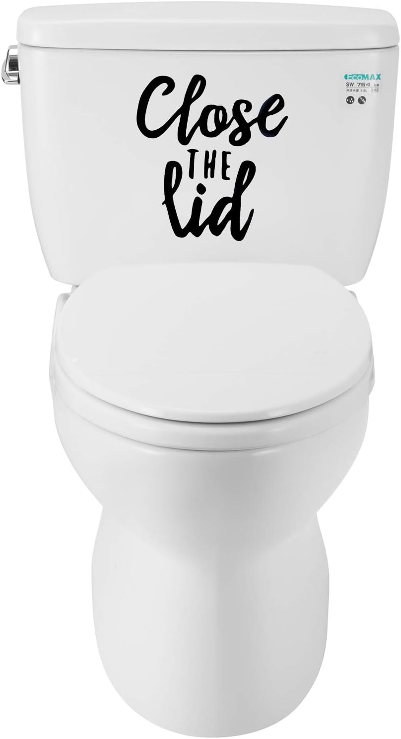 AUEAR, Funny Bathroom Toilet Seat Sticker Decal Reminder Decoration for DIY (2 Pack)