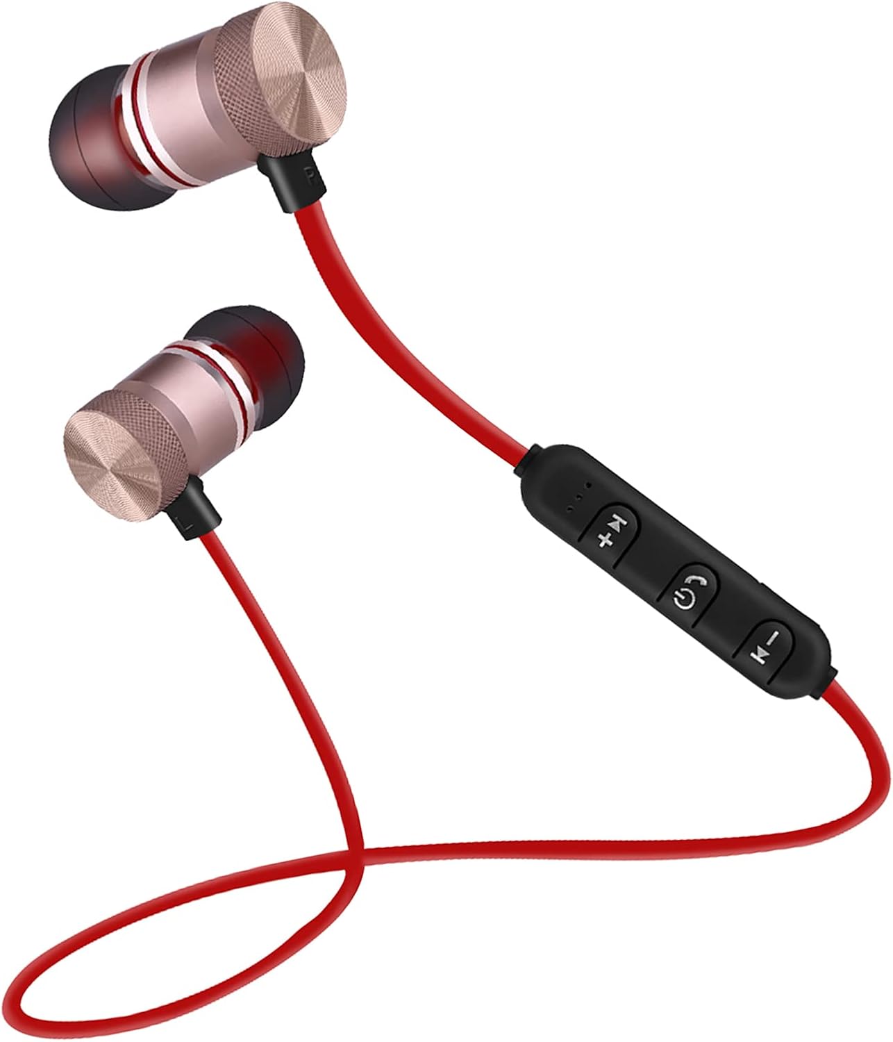 POCREATION Bluetooth Neckband Headphones, Magnet Bluetooth Sports Earphone Headset Headphone Sport Noise Cancelling Headphone for Gym Workout Running (Gold) - Image 7