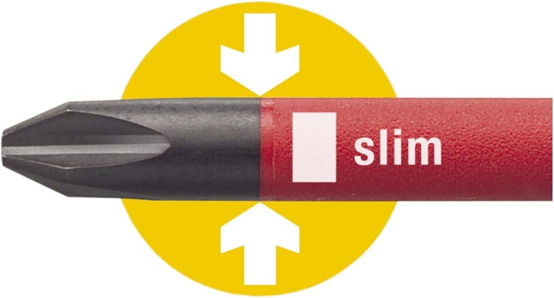 Wiha 3.5 x 100mm Slim Fix VDE Screwdriver Slotted