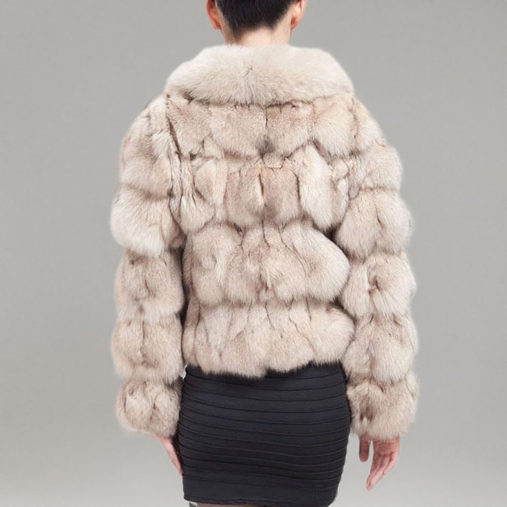 Fur Story Women's Genuine Fox Fur Coat Thick Warm Fur Jacket Winter coat - Image 7