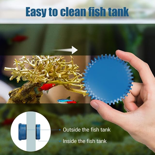 Foto 2 de 7 de DONGKER Limpiador magnético para acuario, rascador automático flotante para peceras