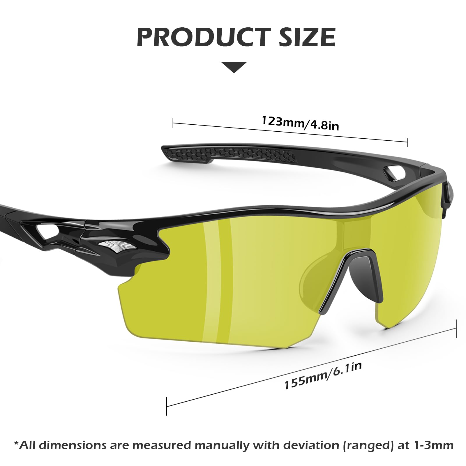 OXG ANSI Z87.1 - Occhiali di sicurezza resistenti ai graffi, lenti avvolgenti unisex (lenti gialle)