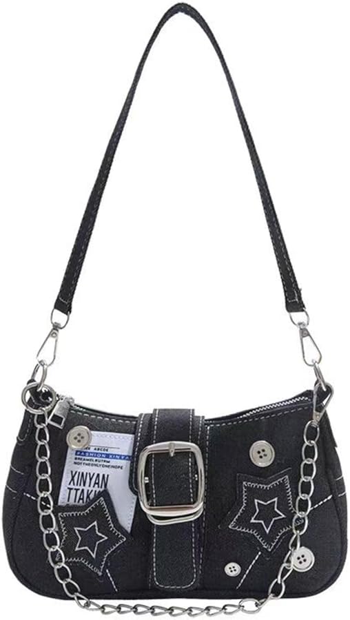 Uchyius Cute Y2k Purse, Black y2ks Shoulder Bag Crossbody Purses
