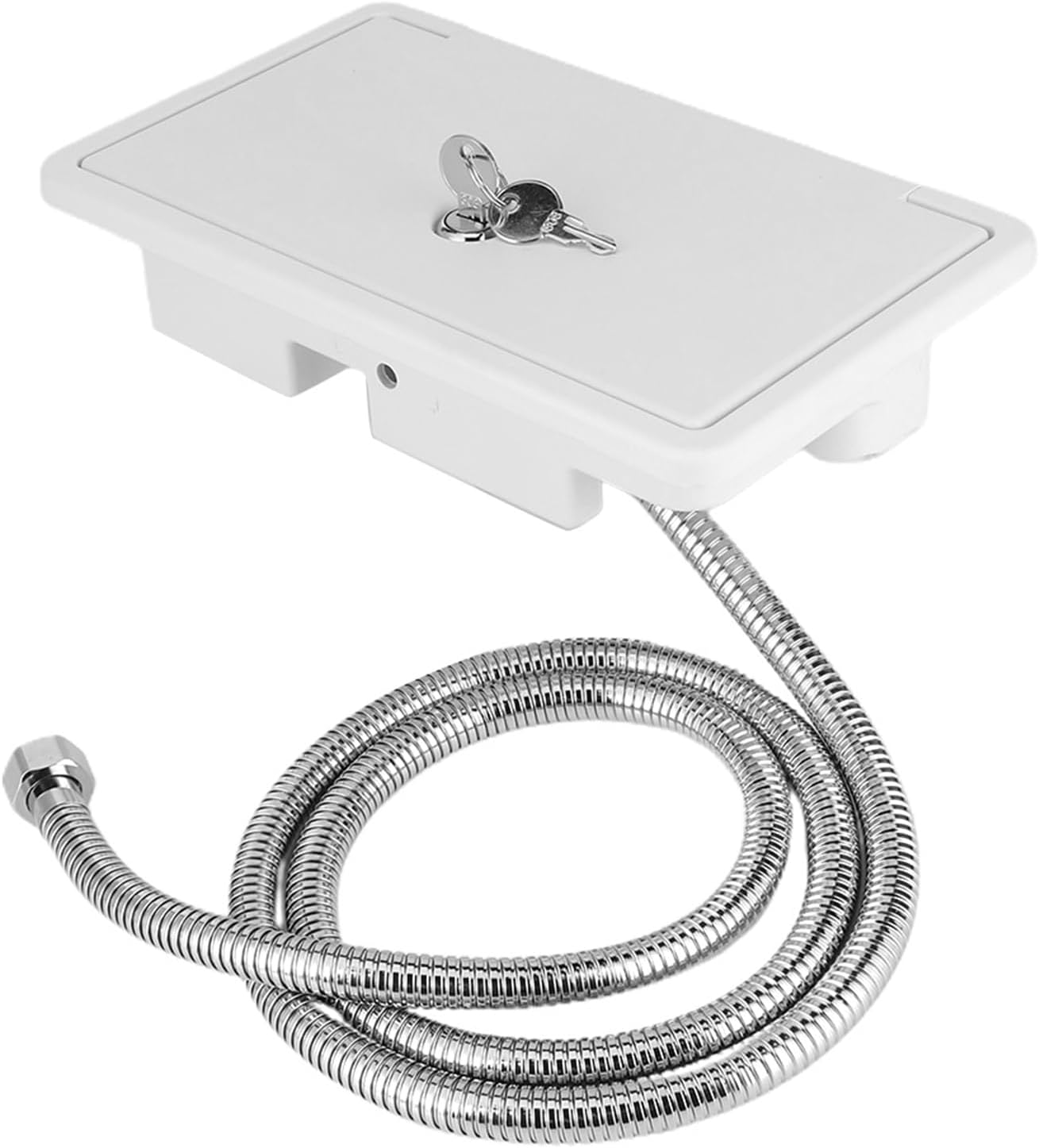 Keenso Caravan Motorhome RV Shower Box Stainless Steel Hot Switch Kit, Sealed Design, Outdoor Bath