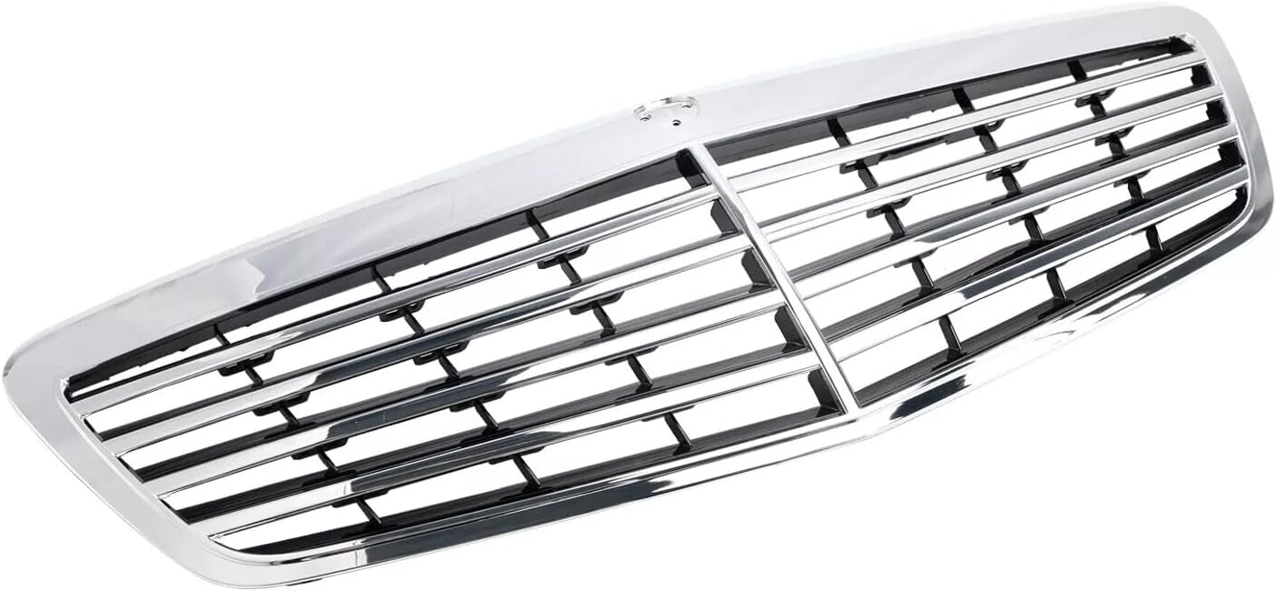 YLT AUTO Front Upper Grille Chrome Grill Fit for 2010-2013 Mercedes Benz S-Class W221 S550 S600 S63 S65 AMG Replacement for 22188000839040