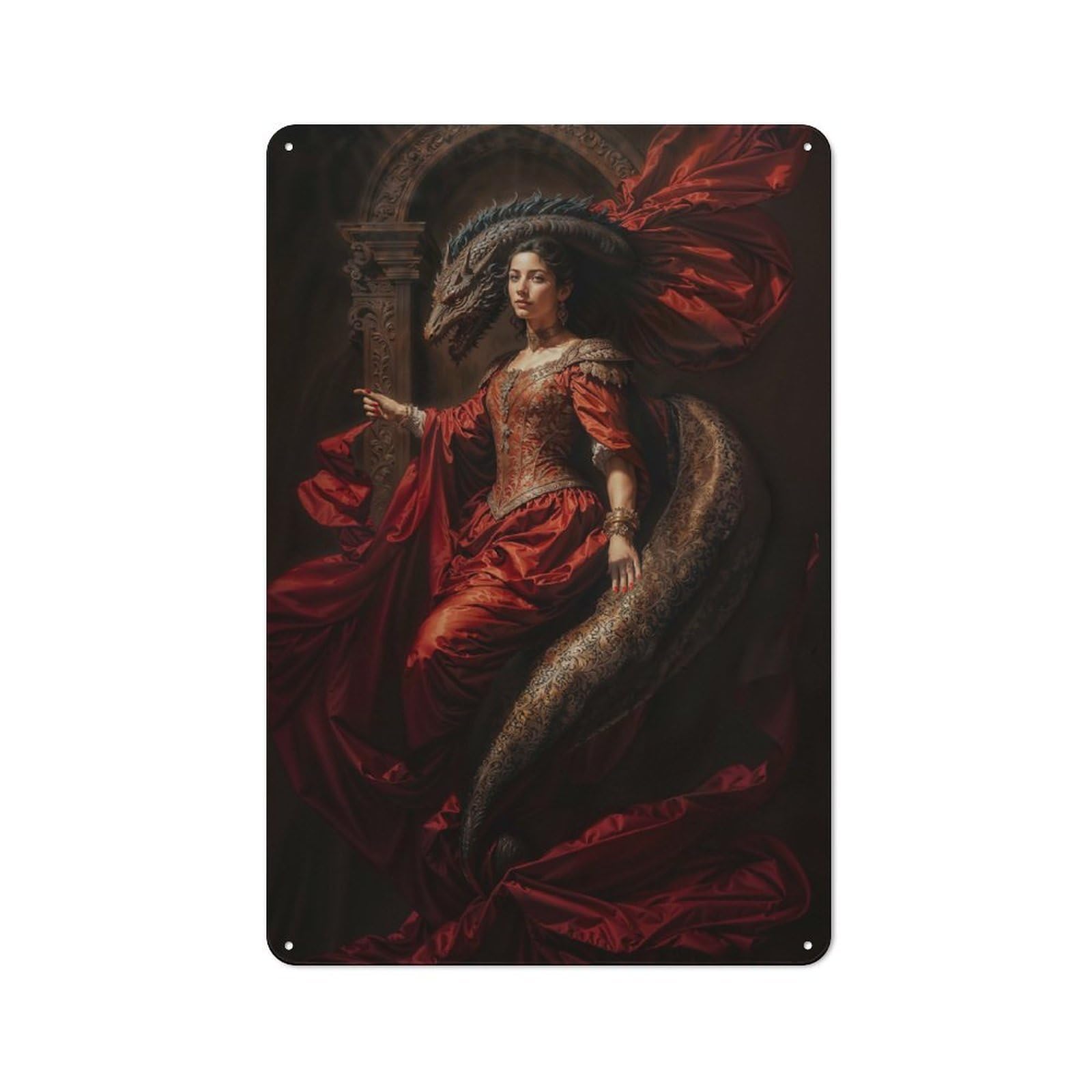 Junmoney Queen Of The Midnight Goddess Lilith Vintage Metal Wall Sign 30X20cm For Bar Or Restaurant, For Kitchen, Dining Room And Home Bar Wall Decor