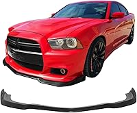 Vista 1 de Labio de parachoques delantero compatible con Dodge Charger SRT8 2012-2014, estilo IKON negro PU acabado de labio delantero bajo alerón de barbilla