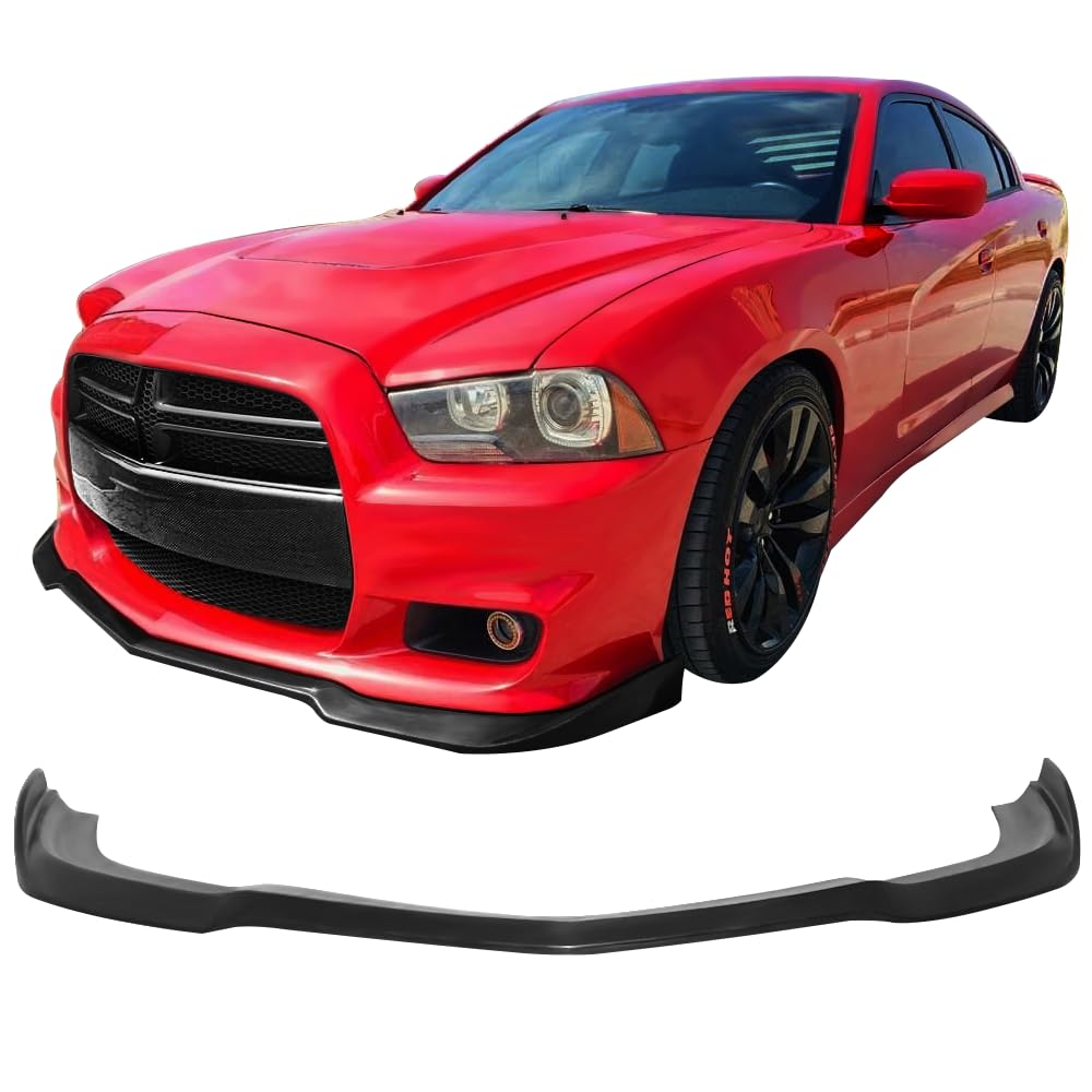 3-Piece Front Bumper Lip Spoiler For Dodge Charger SRT8 2011-2014 - Gloss Black ABS