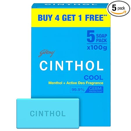 Cinthol Cool Soap, 100gm, Pack of 5