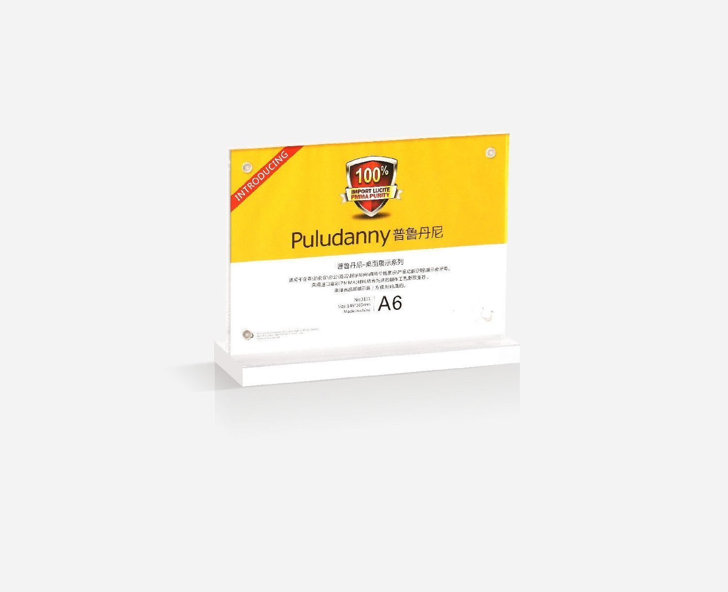 10 Pezzi Cartello da Tavolo in Acrilico ( Pmma ) Incl. Base Acrilica Trasparente Display Piedistallo Tavolo Tischnamensschild Targa Pubblicitaria Cartellino Prezzo - trasparente, 200x100 mm